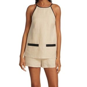 Staud Matheo Linen Romper Small NWT